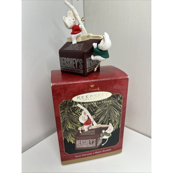 Hallmark Hershey’s Chocolate Lowfat Milk Carton Christmas Ornament 1997 - Picture 7 of 14